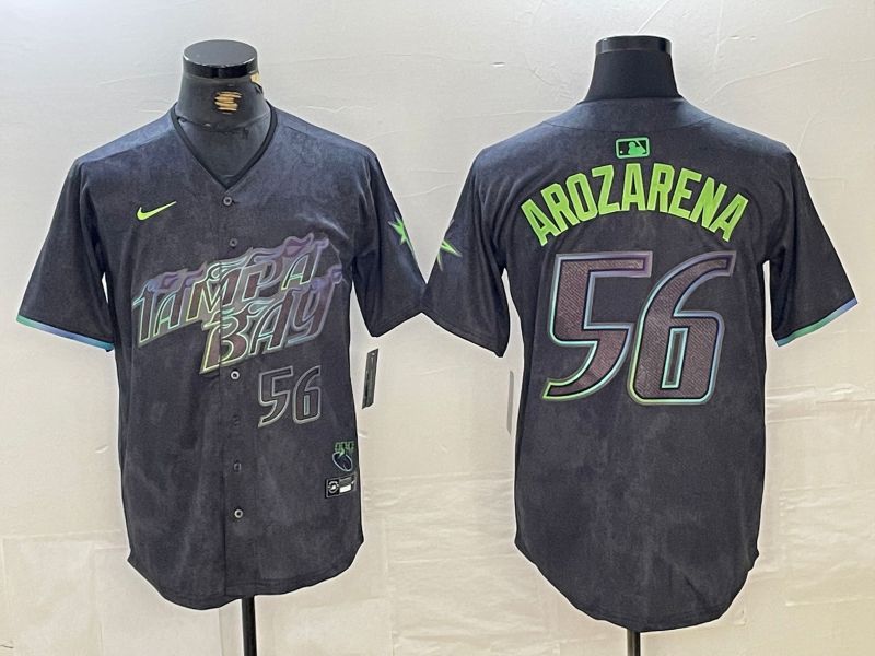 Men Tampa Bay Rays #56 Randy Arozarena Nike MLB Limited City Connect Black 2024 Jersey style 5->tampa bay rays->MLB Jersey